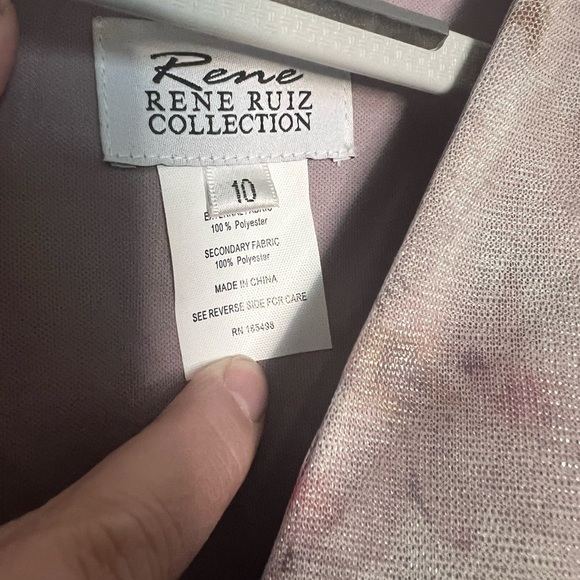 Rene Ruiz‎ Abstract Metallic Ruffle Gown In Pink - Picture 2 of 9